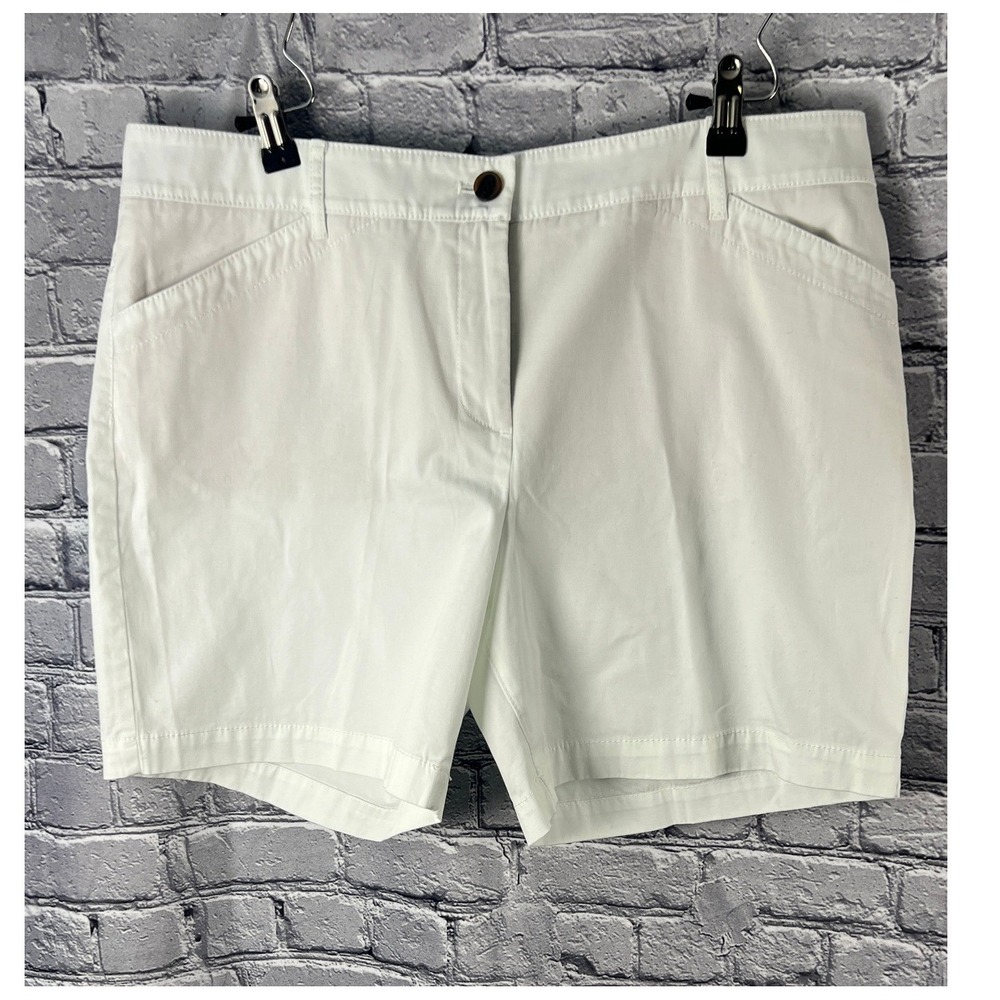 NWT Talbots Weekend Twill 6" Simply Flattering Shorts‎ Size 14p Petite White